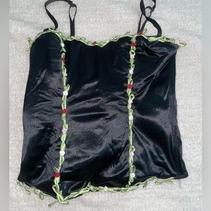 Black flower corset top!